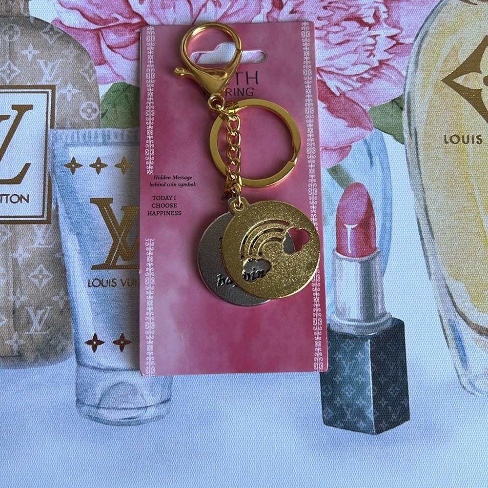 Gold and Silver Faith Keychain